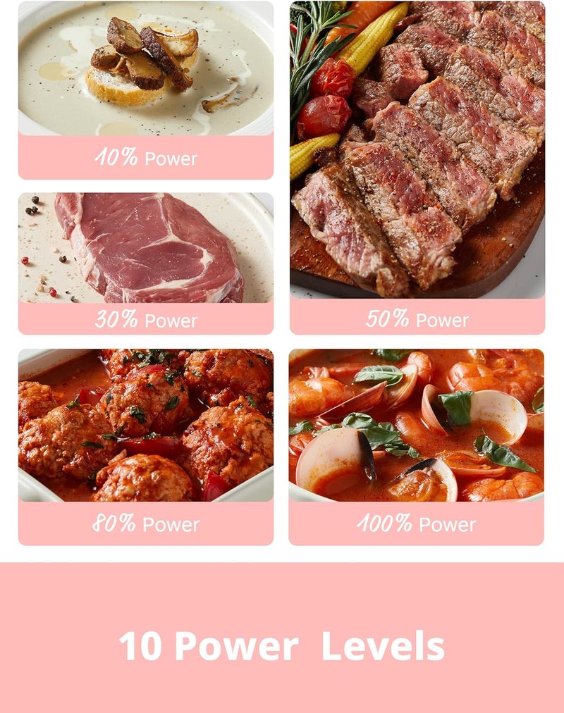 Comfee' CMO-C20M1WH Retro Microwave with 11 power levels, Fast Multi-stage Cooking, Turntable Reset Function Kitchen Timer, Speedy Cooking， Weight/Time Defrost, Memory function, Children Lock, 700W - Image 5